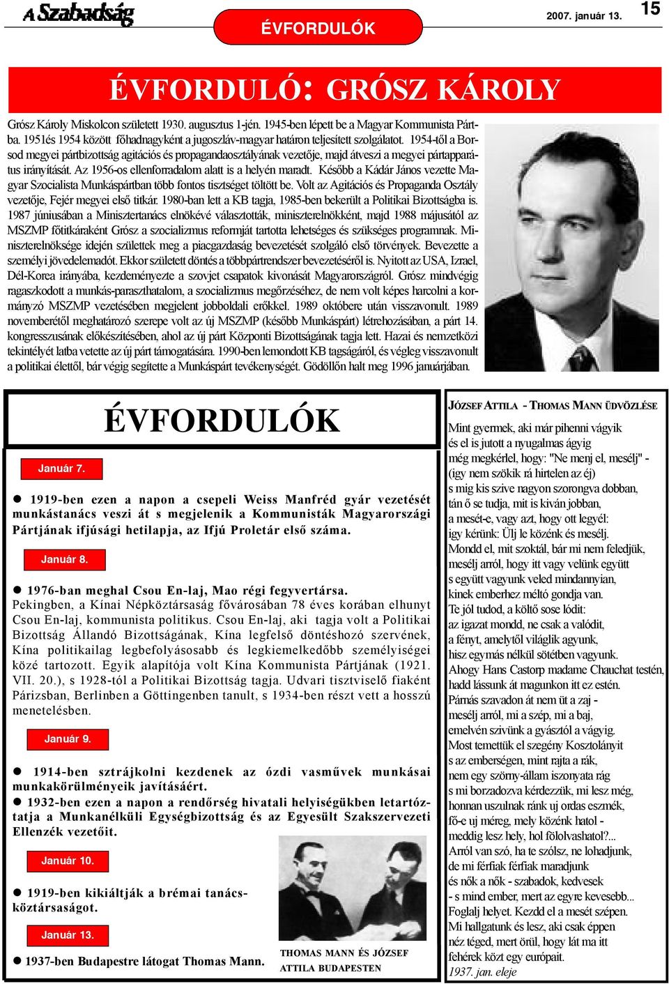 1954-tõl a Borsod megyei pártbizottság agitációs és propagandaosztályának vezetõje, majd átveszi a megyei pártapparátus irányítását. Az 1956-os ellenforradalom alatt is a helyén maradt.