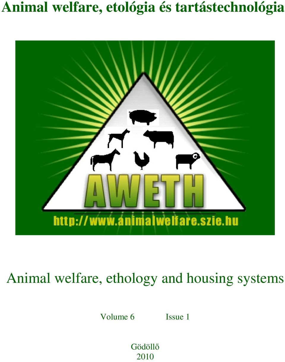 welfare, ethology and housing