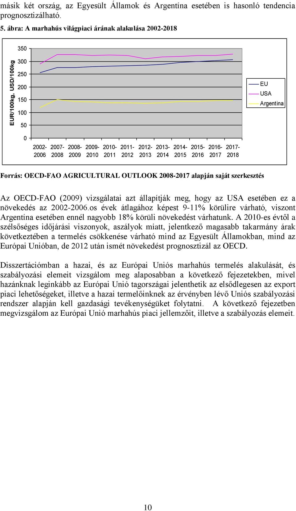 2015-2016 2016-2017 2017-2018 Forrás: OECD-FAO AGRICULTURAL OUTLOOK 2008-2017 alapján saját szerkesztés Az OECD-FAO (2009) vizsgálatai azt állapítják meg, hogy az USA esetében ez a növekedés az