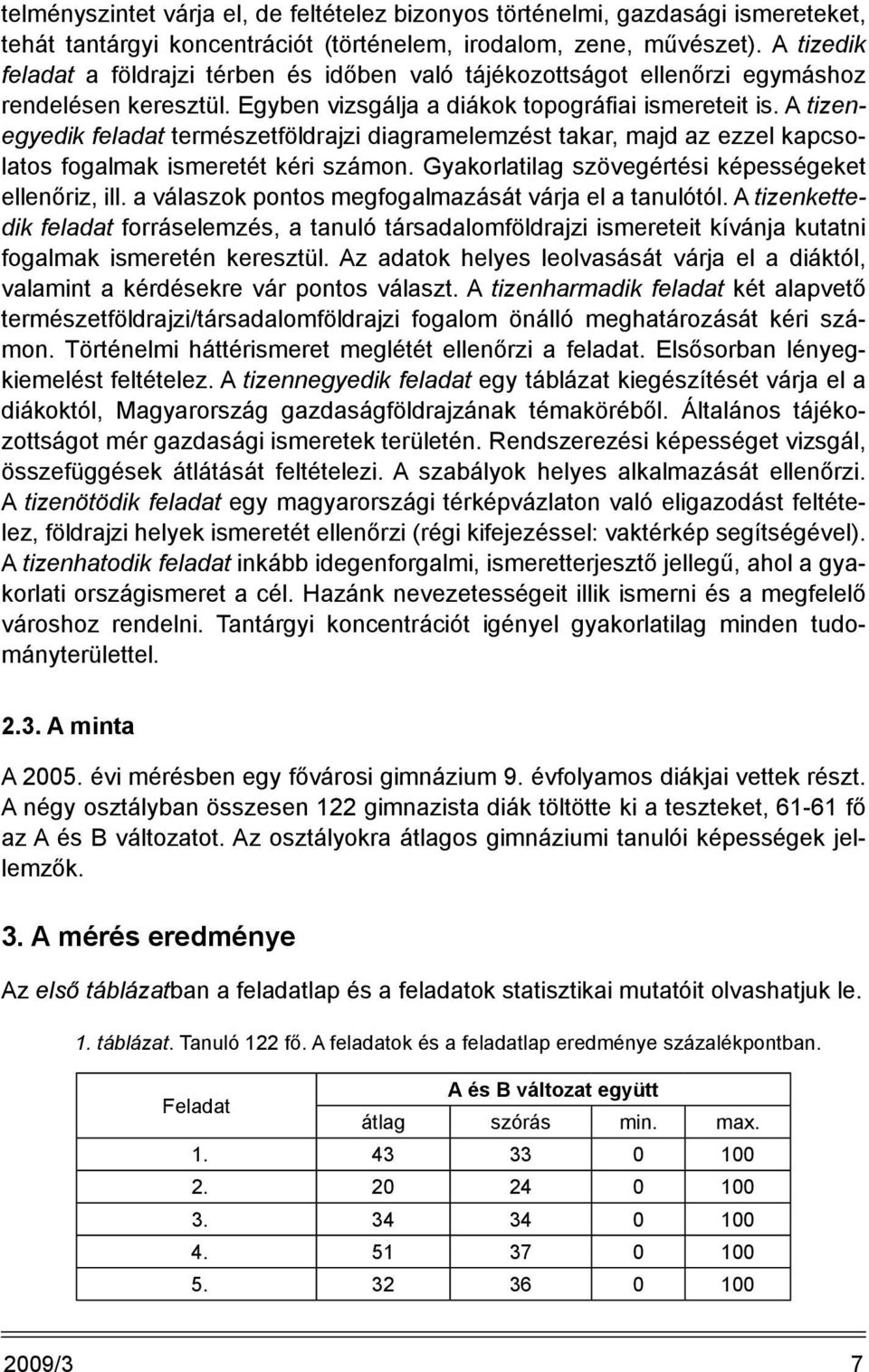 A ti zenegyedik feladat természetföldrajzi diagramelemzést takar, majd az ezzel kapcsolatos fogalmak ismeretét kéri számon. Gyakorlatilag szövegértési képességeket ellenőriz, ill.