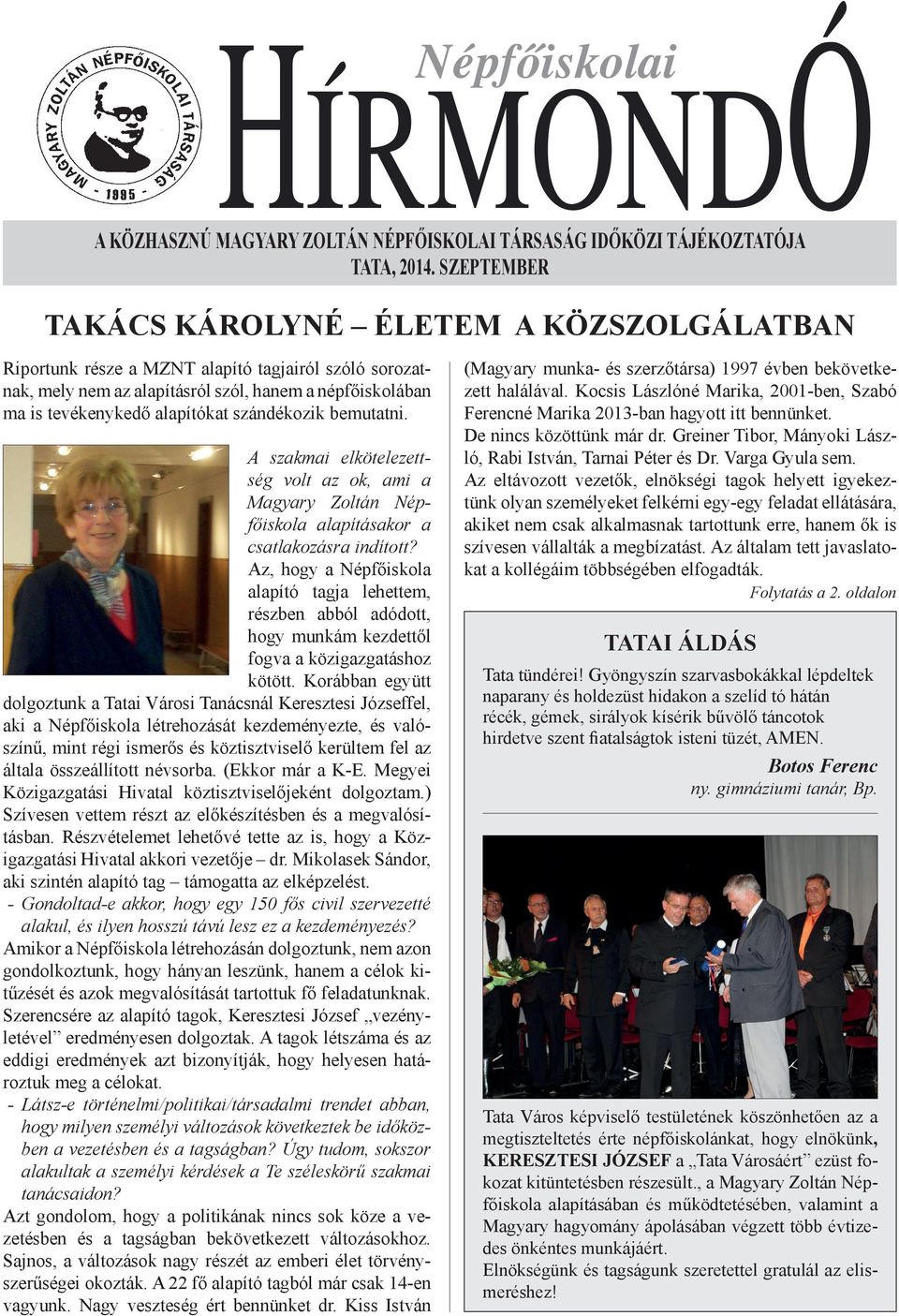 MÁRCIUS KÜLÖNSZÁM TATA, 2014. - TATA, SZEPTEMBER 2013.