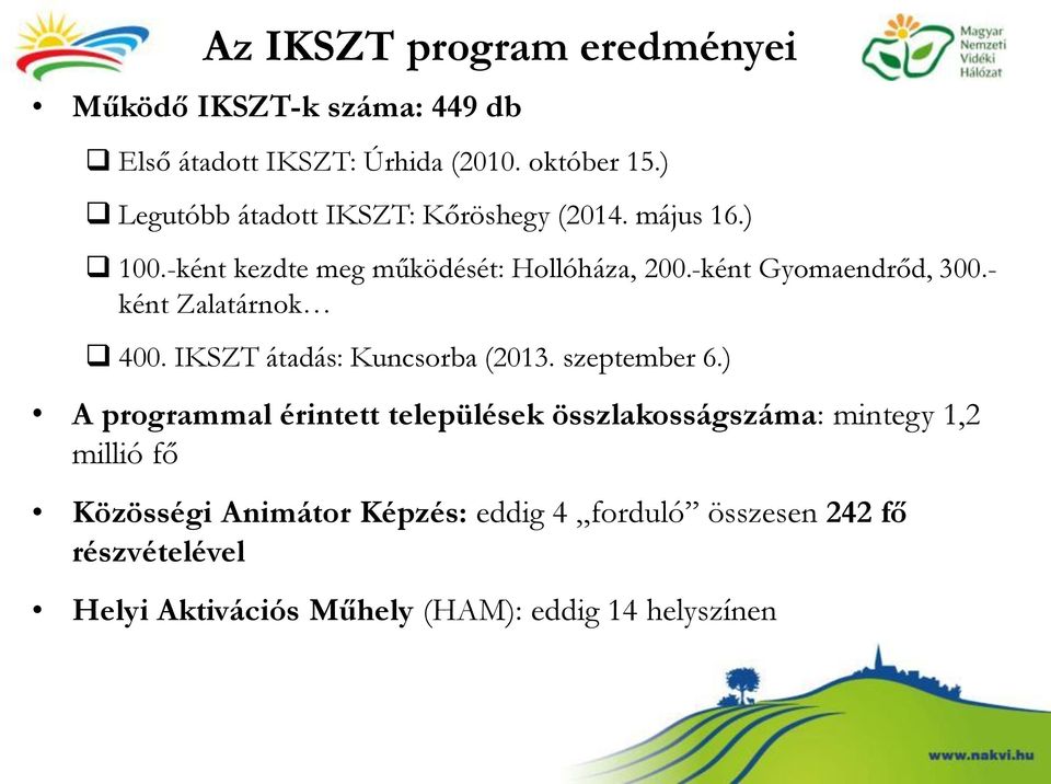 - ként Zalatárnok 400. IKSZT átadás: Kuncsorba (2013. szeptember 6.