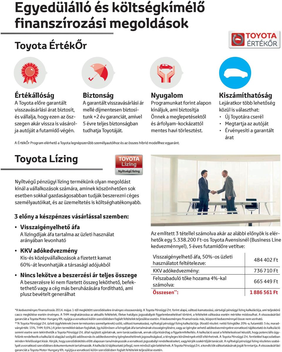 AÉ ÉrtékŐr Program elérhető at Toyota legnépszerűbb személyautóihoz és az összes hibrid modellhez egyaránt.