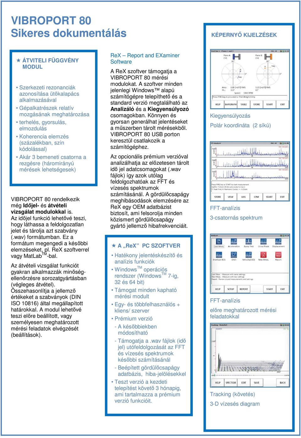 vizsgálat modulokkal is. Az idıjel funkció lehetıvé teszi, hogy láthassa a feldolgozatlan jelet és tárolja azt szabvány (.wav) formátumban. Ez a formátum megengedi a késıbbi elemzéseket, pl.