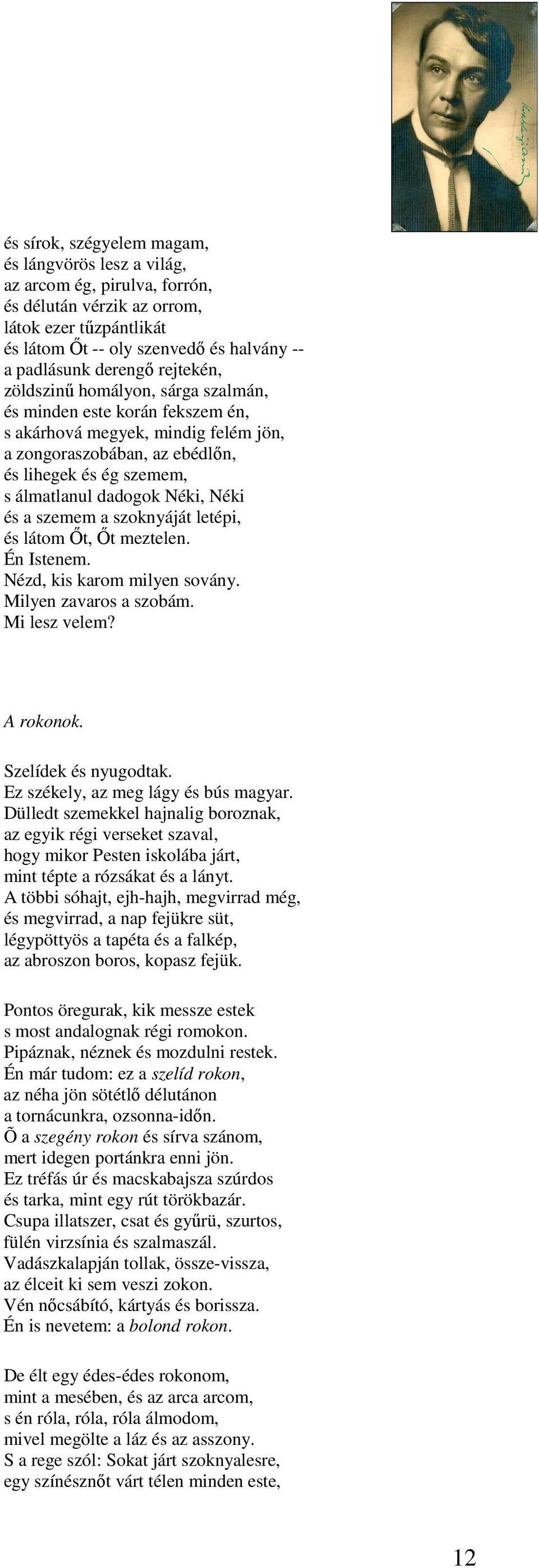 Néki és a szemem a szoknyáját letépi, és látom Őt, Őt meztelen. Én Istenem. Nézd, kis karom milyen sovány. Milyen zavaros a szobám. Mi lesz velem? A rokonok. Szelídek és nyugodtak.