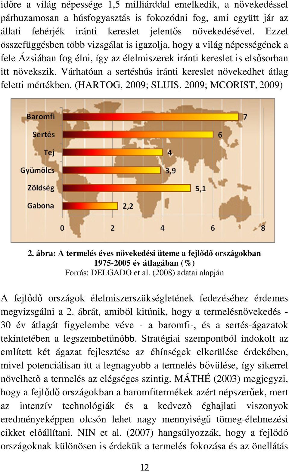 Várhatóan a sertéshús iránti kereslet növekedhet átlag feletti mértékben. (HARTOG, 2009; SLUIS, 2009; MCORIST, 2009) 2.