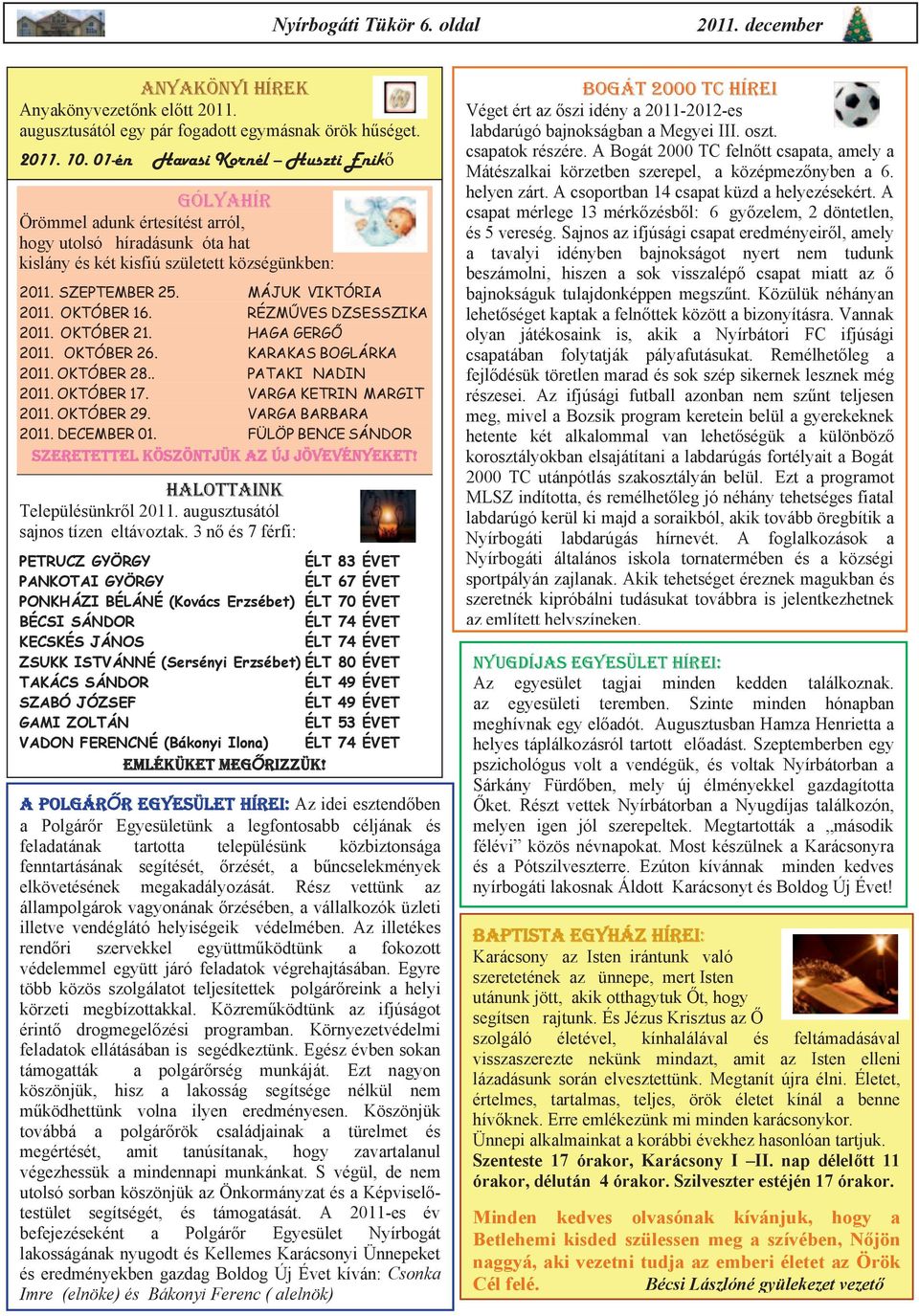 OKTÓBER 16. RÉZMŰVES DZSESSZIKA 2011. OKTÓBER 21. HAGA GERGŐ 2011. OKTÓBER 26. KARAKAS BOGLÁRKA 2011. OKTÓBER 28.. PATAKI NADIN 2011. OKTÓBER 17. VARGA KETRIN MARGIT 2011. OKTÓBER 29.