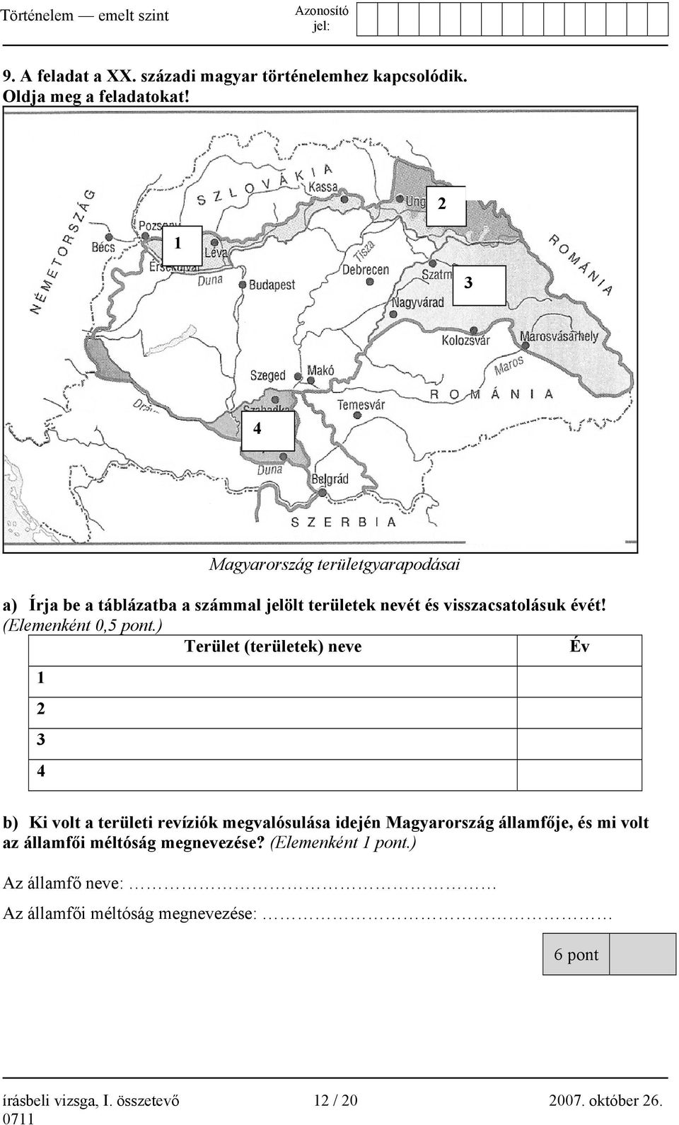 (Elemenként 0,5 pont.