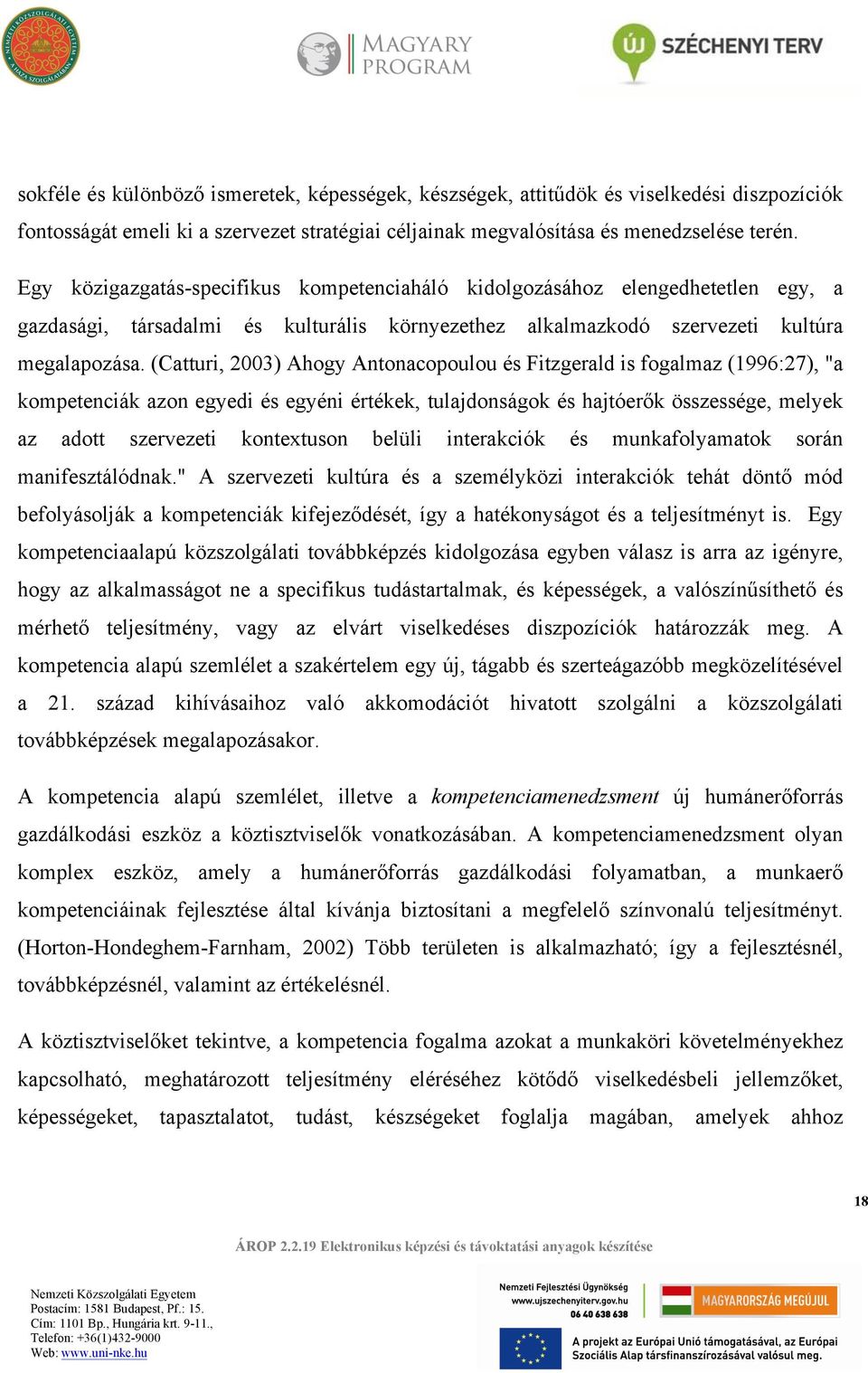 (Catturi, 2003) Ahogy Antonacopoulou és Fitzgerald is fogalmaz (1996:27), "a kompetenciák azon egyedi és egyéni értékek, tulajdonságok és hajtóerők összessége, melyek az adott szervezeti kontextuson