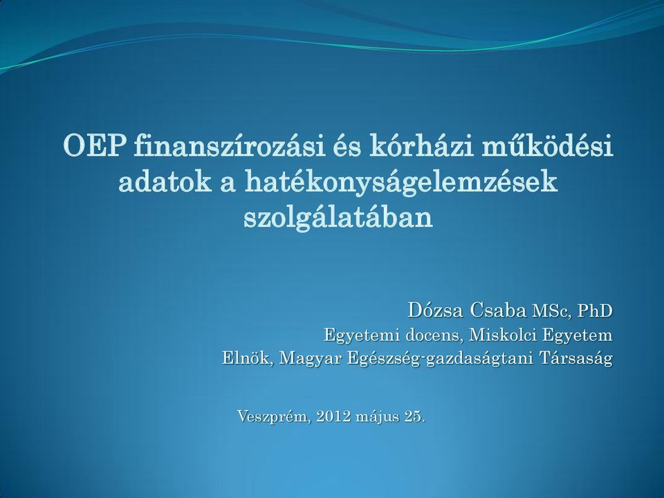 PhD Egyetemi docens, Miskolci Egyetem Elnök, Magyar