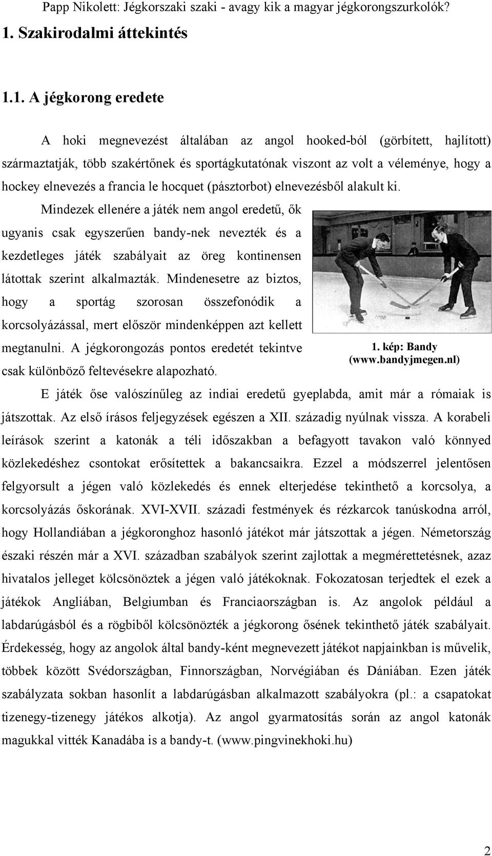 Mindezek ellenére a játék nem angol eredetű, ők ugyanis csak egyszerűen bandy-nek nevezték és a kezdetleges játék szabályait az öreg kontinensen látottak szerint alkalmazták.