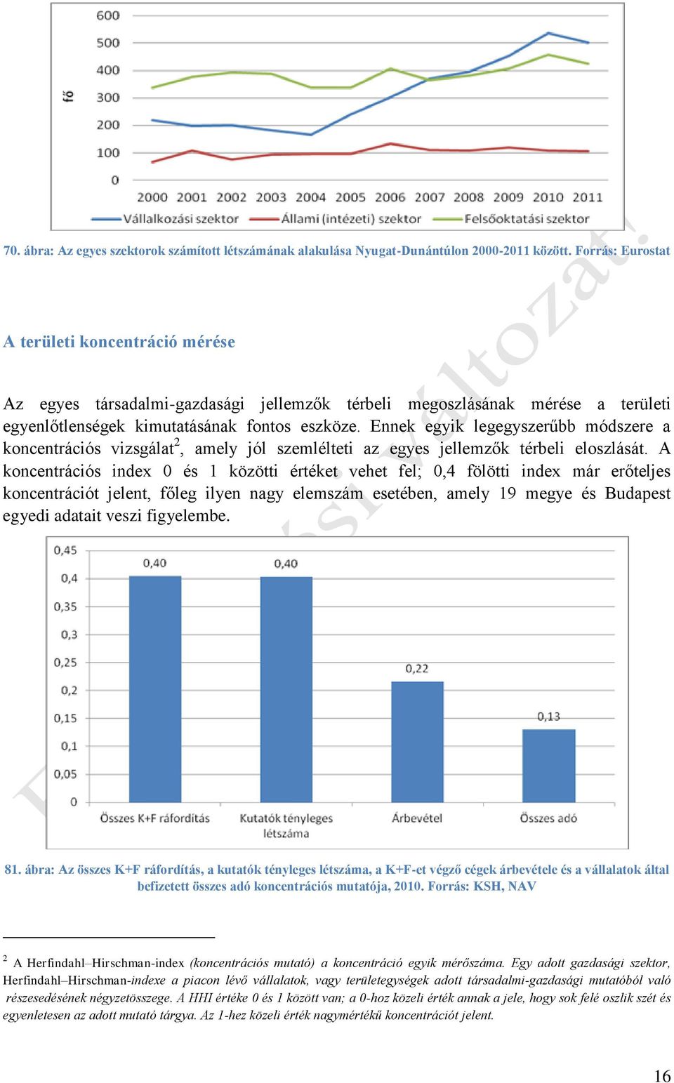 Ennek egyik legegyszerűbb módszere a koncentrációs vizsgálat 2, amely jól szemlélteti az egyes jellemzők térbeli eloszlását.