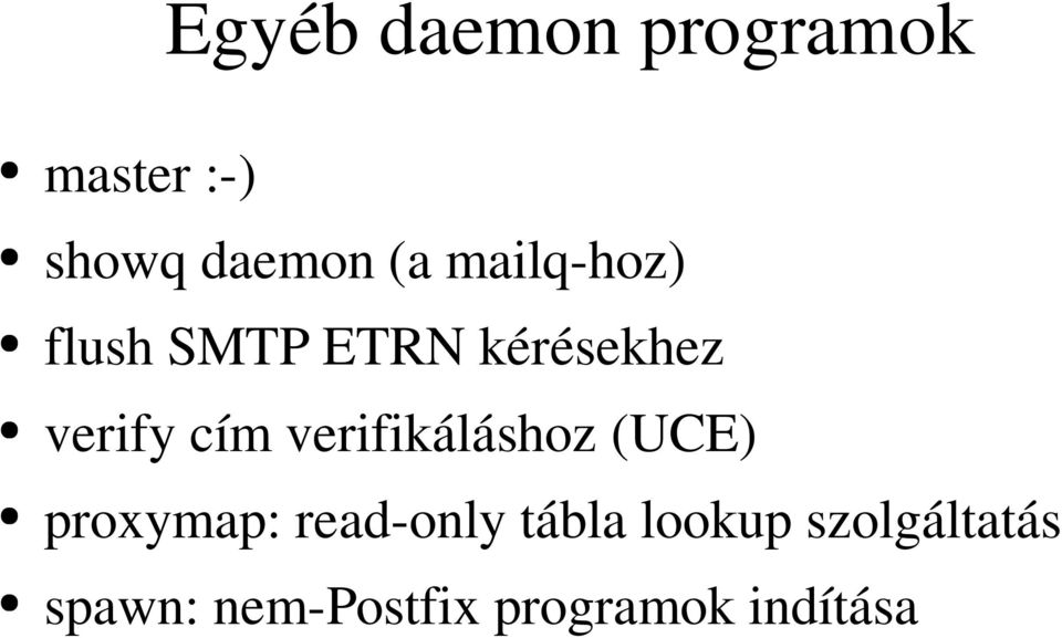 verifikáláshoz (UCE) proxymap: read-only tábla