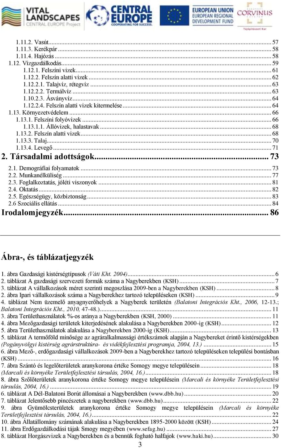 .. 70 1.13.4. Levegő... 71 2. Társadalmi adottságok... 73 2.1. Demográfiai folyamatok... 73 2.2. Munkanélküliség... 77 2.3. Foglalkoztatás, jóléti viszonyok... 81 2.4. Oktatás... 82 2.5.