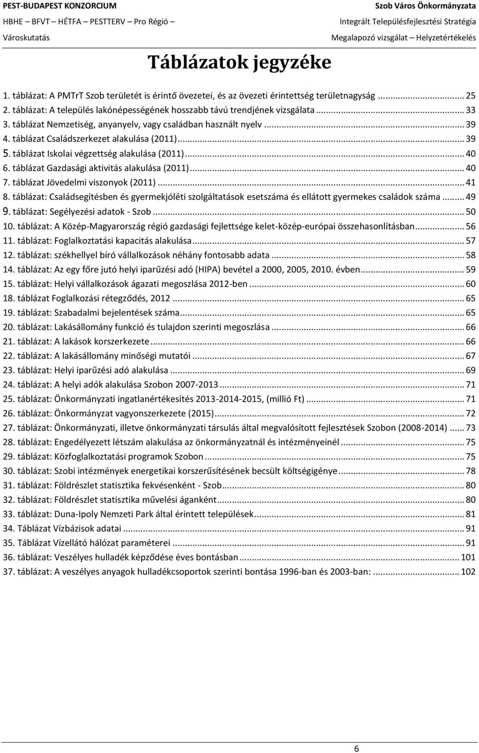 .. 39 5. táblázat Iskolai végzettség alakulása (2011)... 40 6. táblázat Gazdasági aktivitás alakulása (2011)... 40 7. táblázat Jövedelmi viszonyok (2011)... 41 8.