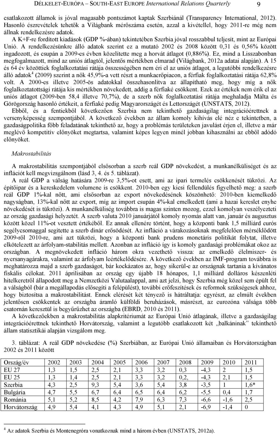 A K+F-re fordított kiadások (GDP %-ában) tekintetében Szerbia jóval rosszabbul teljesít, mint az Európai Unió.