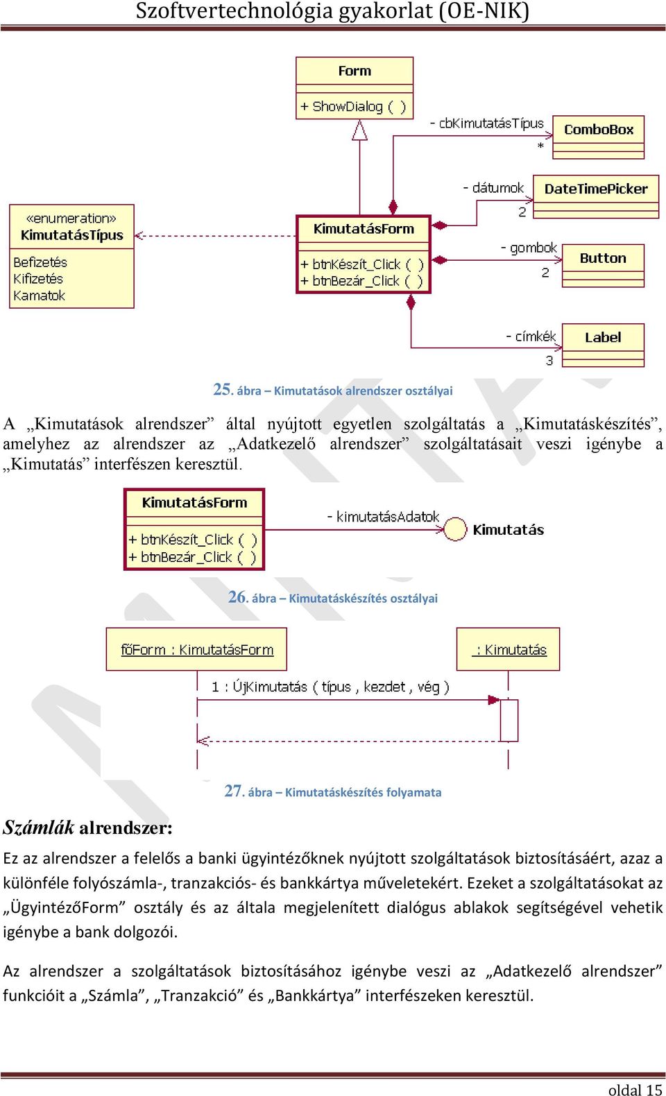 ábra Kimutatáskészítés folyamata Ez az alrendszer a felelős a banki ügyintézőknek nyújtott szolgáltatások biztosításáért, azaz a különféle folyószámla-, tranzakciós- és bankkártya műveletekért.