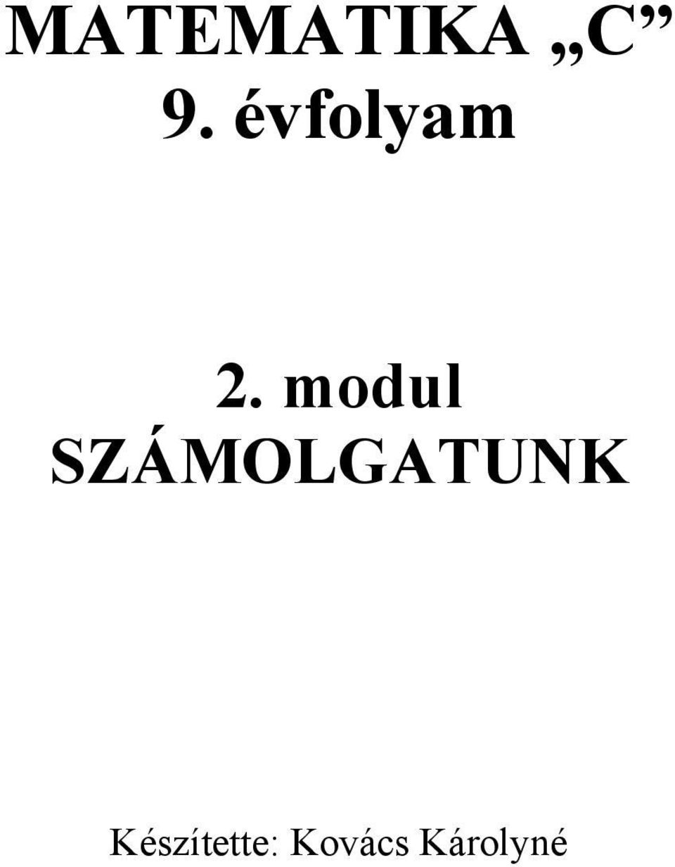 modul SZÁMOLGATUNK