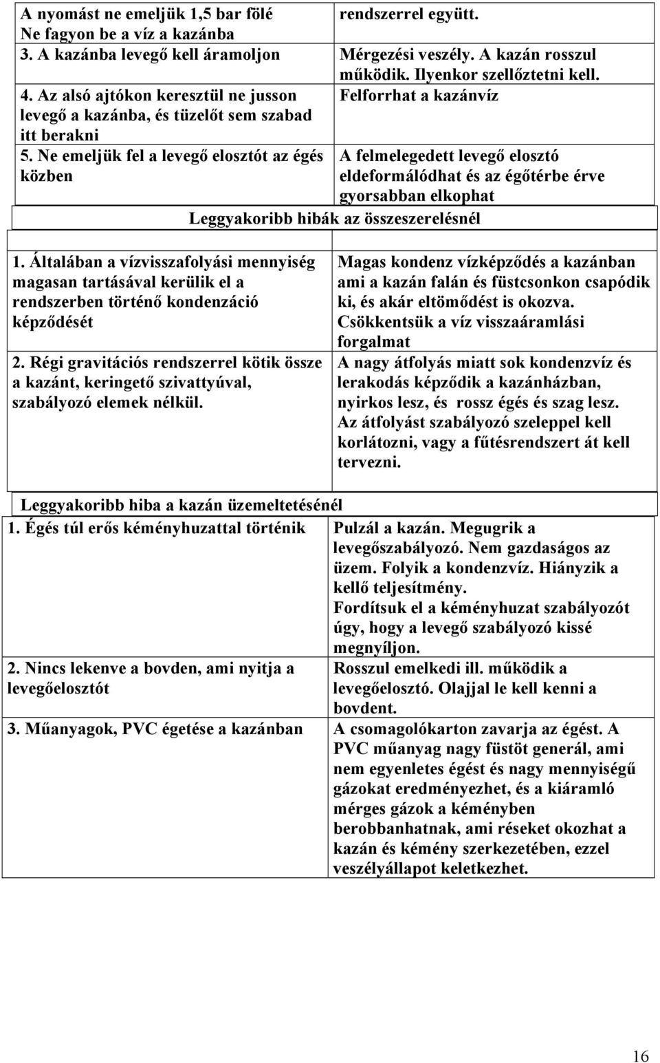 Ne emeljük fel a levegő elosztót az égés A felmelegedett levegő elosztó közben eldeformálódhat és az égőtérbe érve gyorsabban elkophat Leggyakoribb hibák az összeszerelésnél 1.