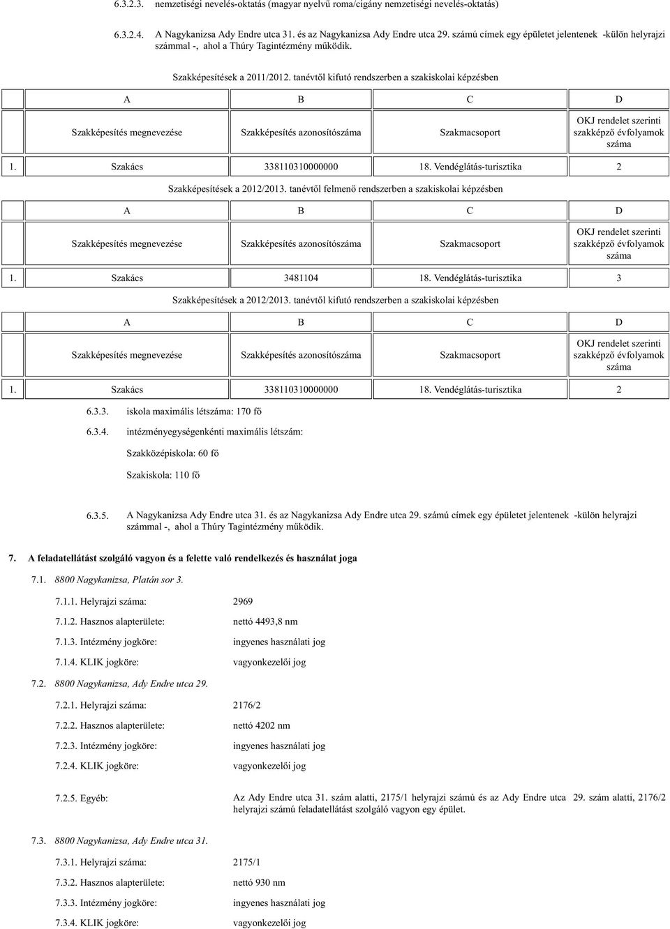 tanévt l kifutó rendszerben a szakiskolai képzésben Szakképesítés megnevezése Szakképesítés azonosító Szakmacsoport 1. Szakács 811010000000 18. Vendéglátás-turisztika Szakképesítések a 01/01.