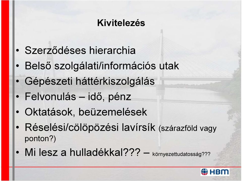 Felvonulás idő, pénz Oktatások, beüzemelések