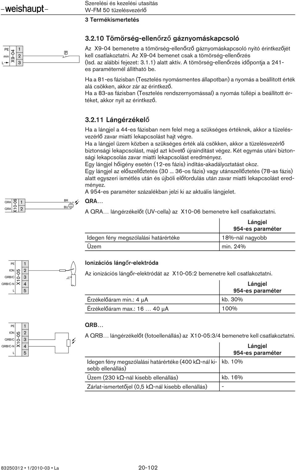 Ha a 81-es fázsban (Tesztelés nyomásmentes állapotban) a nyomás a beállított érték alá csökken, akkor zár az érntkező.