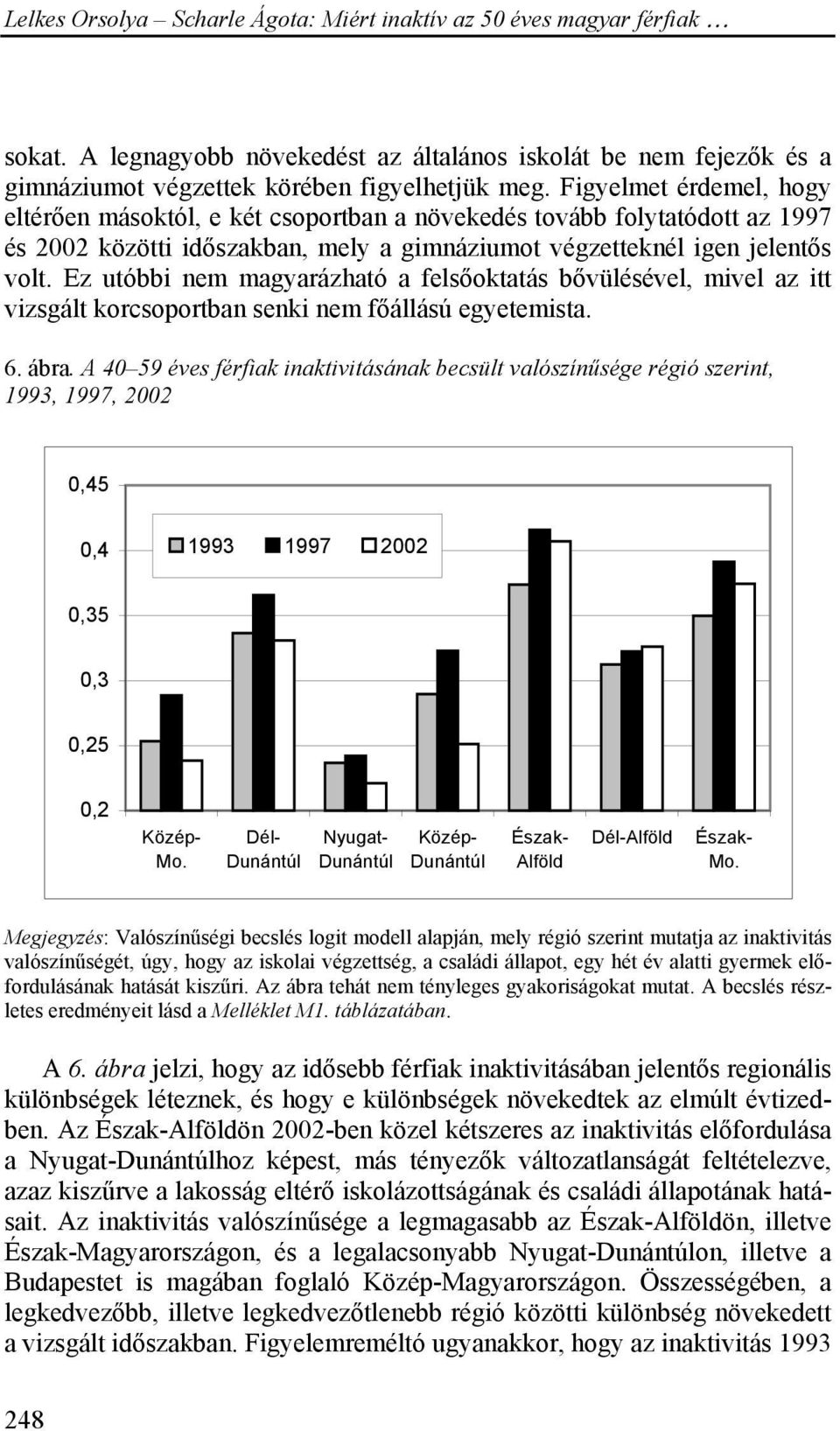 Ez utóbbi nem magyarázható a felsőoktatás bővülésével, mivel az itt vizsgált korcsoportban senki nem főállású egyetemista. 6. ábra.