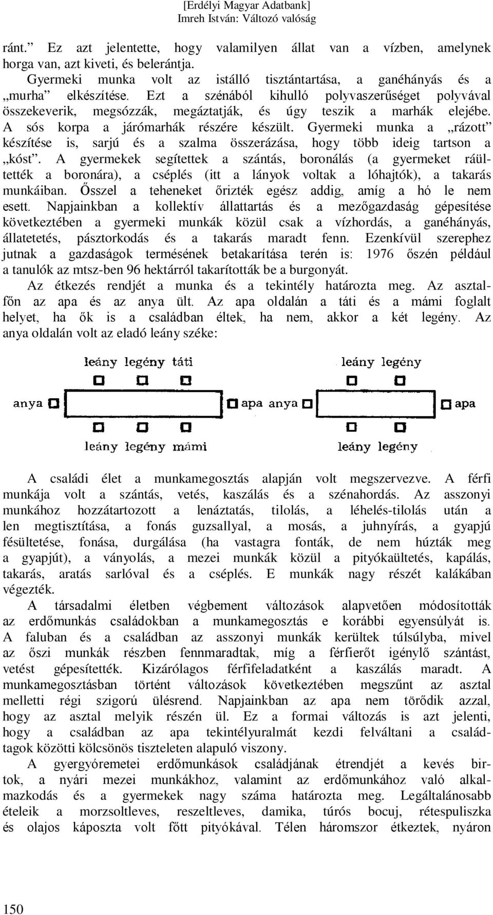 Gyermeki munka a rázott készítése is, sarjú és a szalma összerázása, hogy több ideig tartson a kóst.