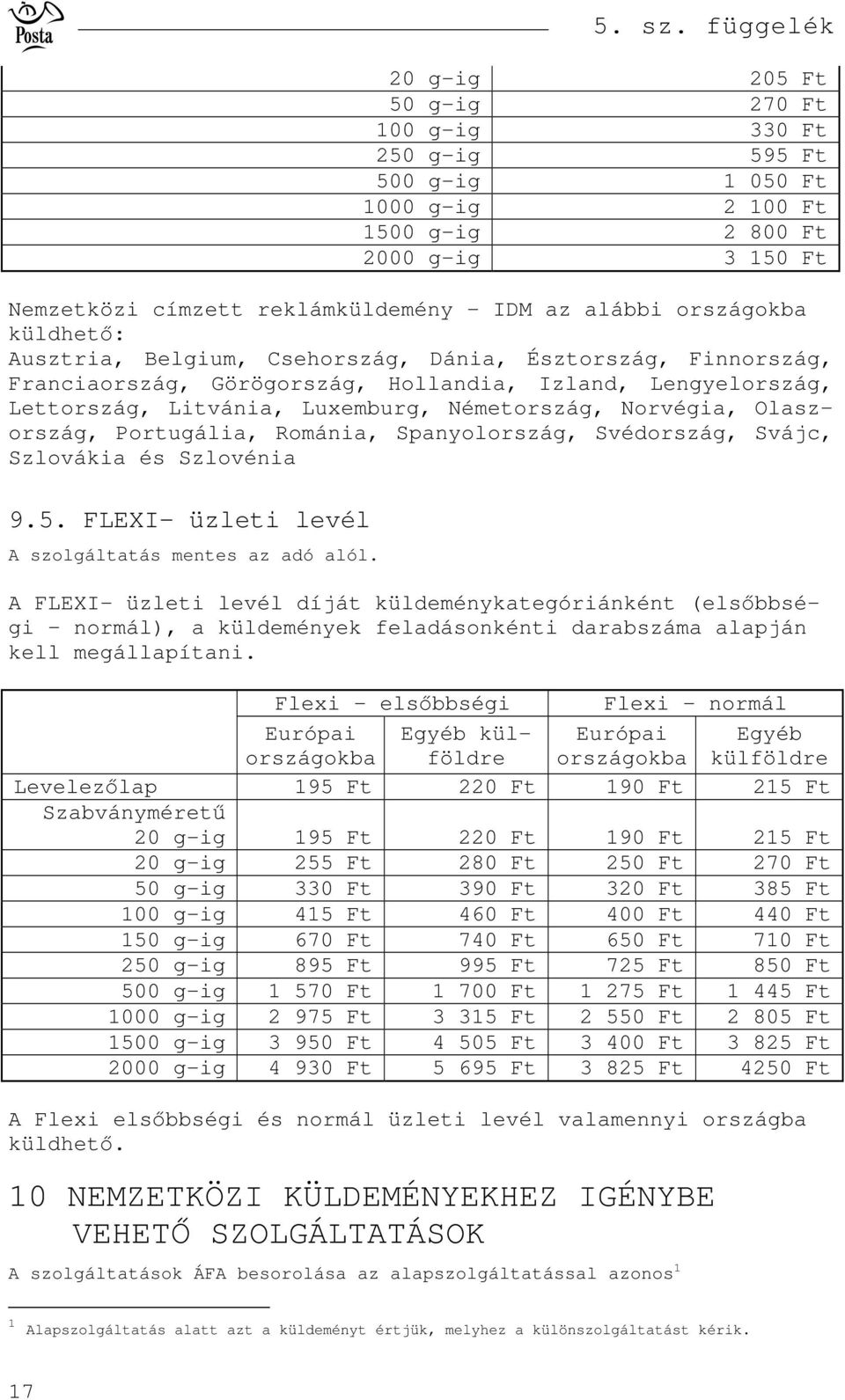 Románia, Spanyolország, Svédország, Svájc, Szlovákia és Szlovénia 9.5.