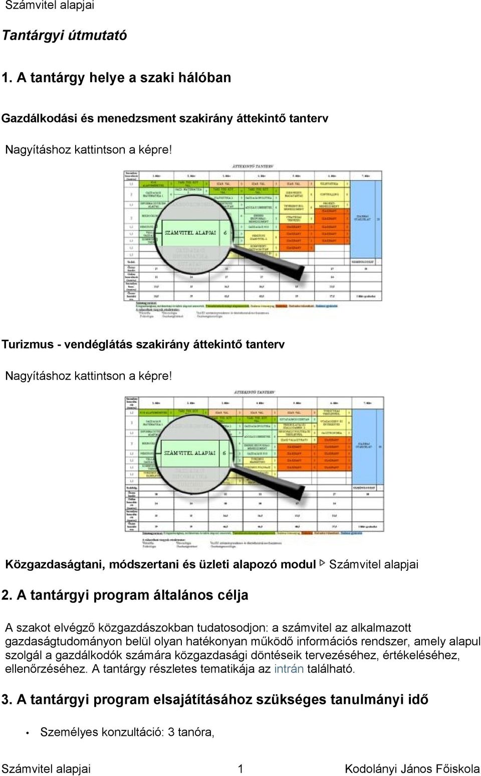 A tantárgyi program általános célja A szakot elvégző közgazdászokban tudatosodjon: a számvitel az alkalmazott gazdaságtudományon belül olyan hatékonyan működő információs rendszer, amely alapul