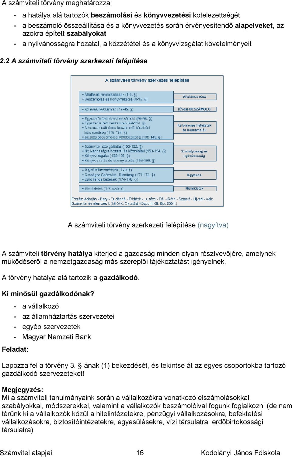 2 A számviteli törvény szerkezeti felépítése A számviteli törvény szerkezeti felépítése (nagyítva) A számviteli törvény hatálya kiterjed a gazdaság minden olyan résztvevőjére, amelynek működéséről a