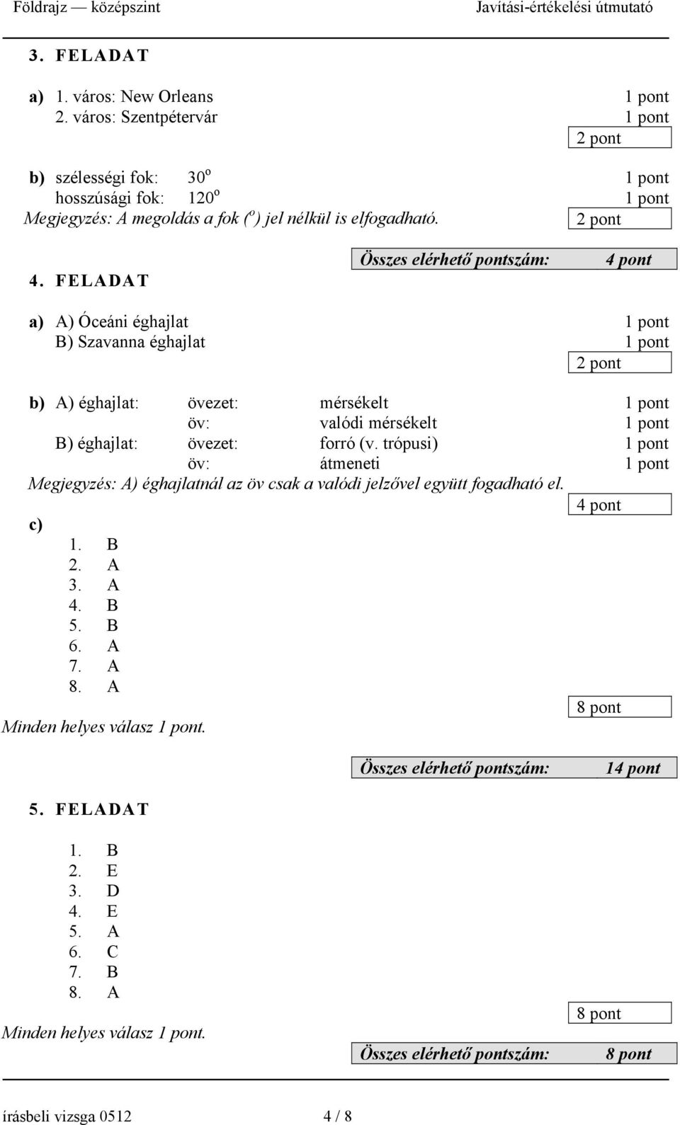 FELADAT a) A) Óceáni éghajlat B) Szavanna éghajlat b) A) éghajlat: övezet: mérsékelt öv: valódi mérsékelt B) éghajlat: övezet: forró (v.