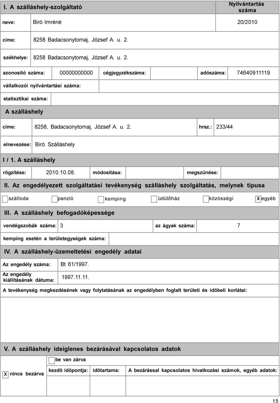 8258 Badacsonytomaj, József A. u. 2.