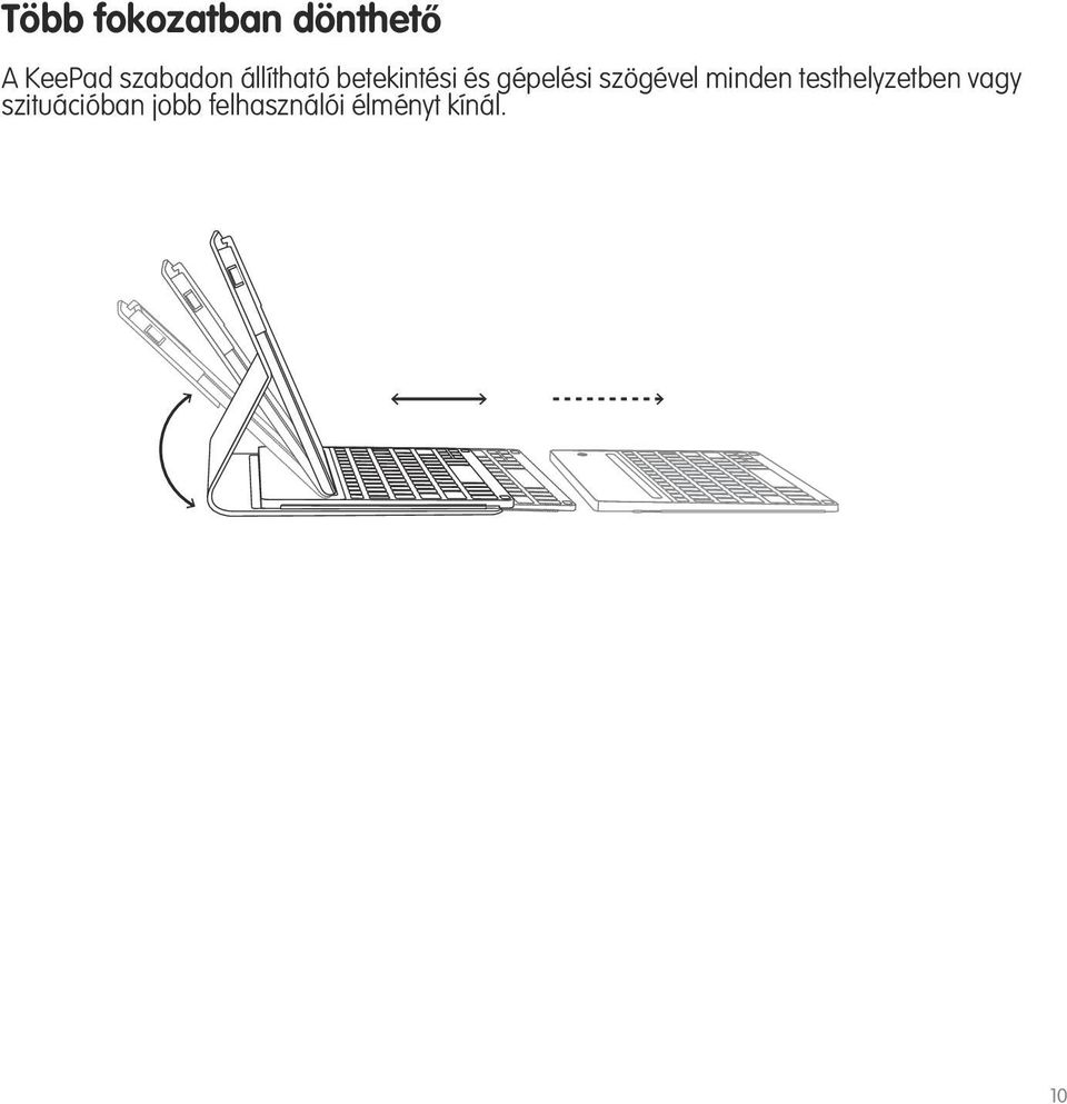 gépelési szögével minden testhelyzetben