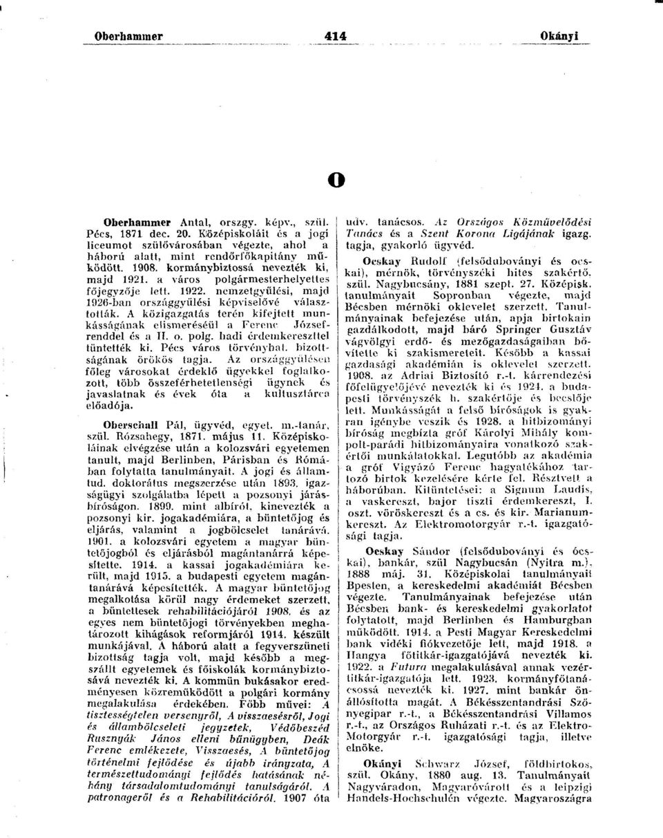 A közigazgatás terén kifejtett munkásságának elismeréséül a Ferenc Józsefrenddel és a II. o. polg. hadi érdemkereszttel tüntették ki. Pécs város törvényhai. bizottságának örökös tagja.