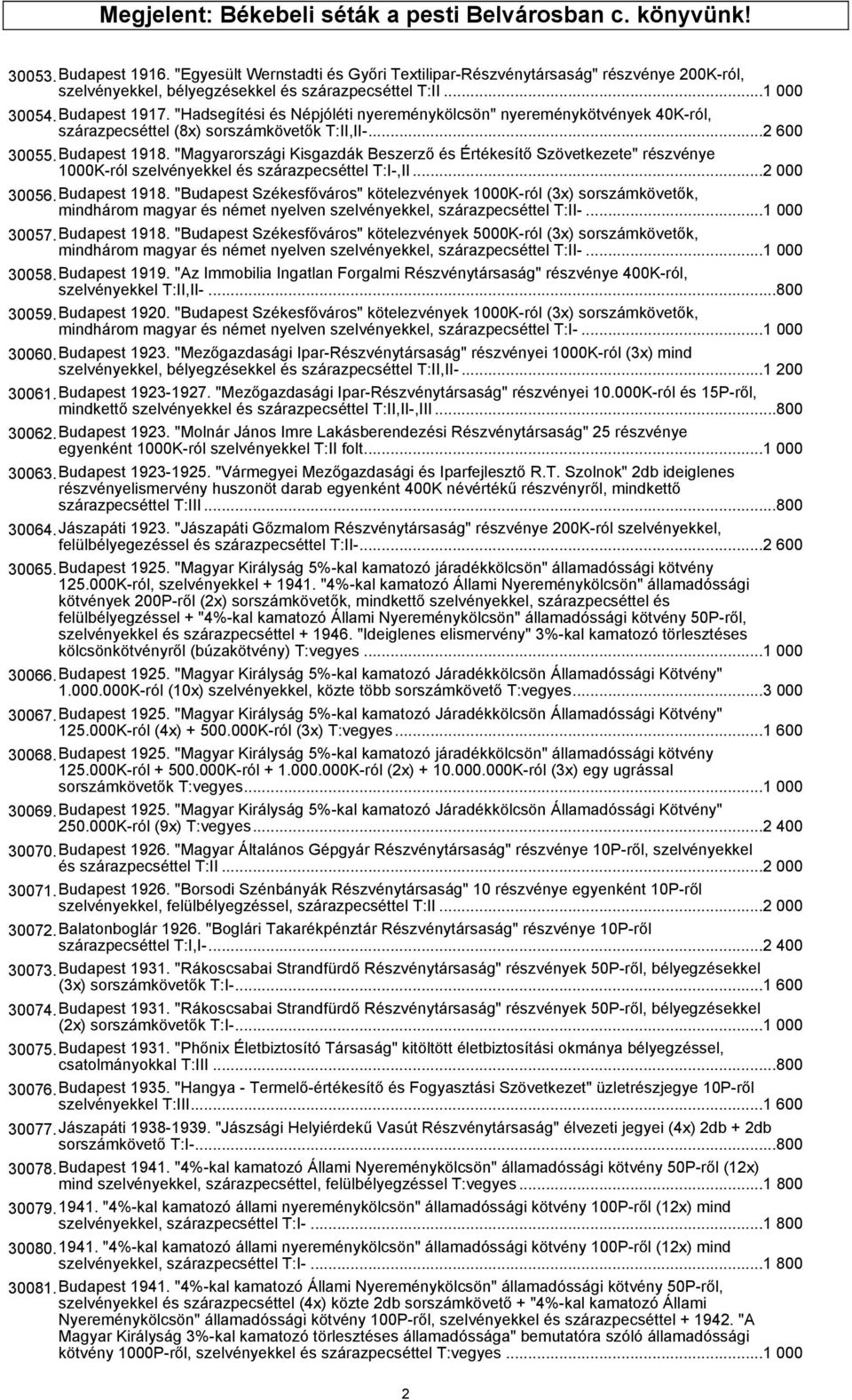 "Hadsegítési és Népjóléti nyereménykölcsön" nyereménykötvények 40K-ról, szárazpecséttel (8x) sorszámkövetők T:II,II-...2 600 30055.Budapest 1918.