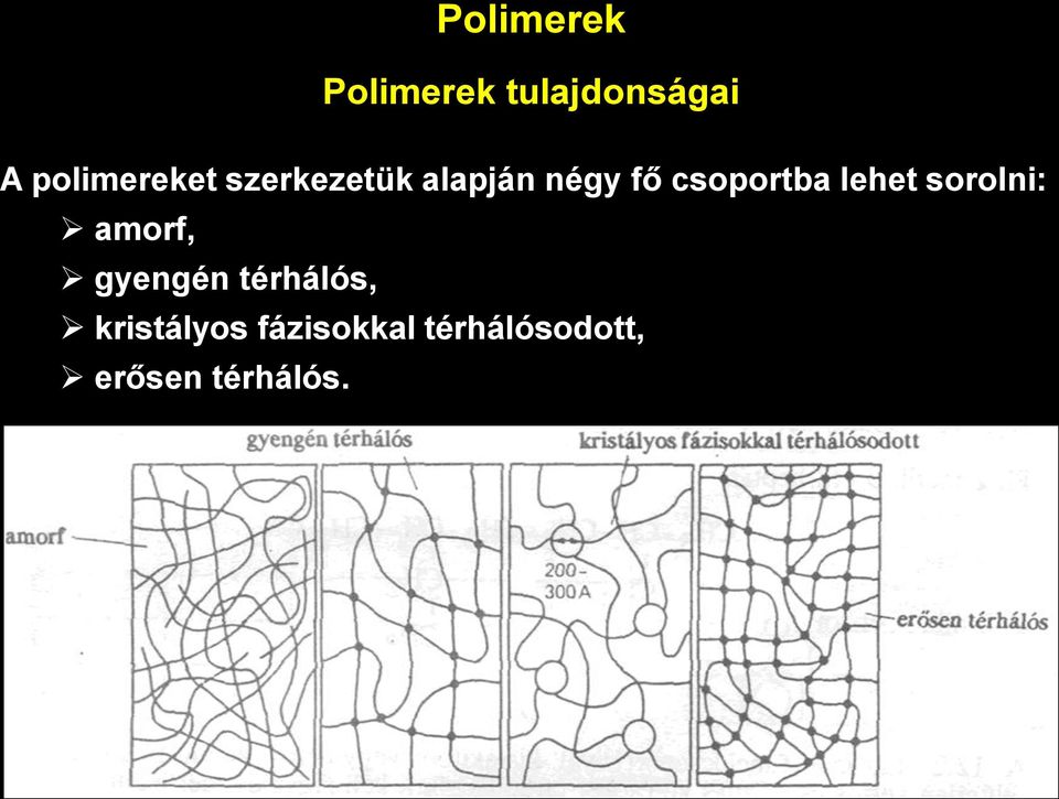 csoportba lehet sorolni: amorf, gyengén