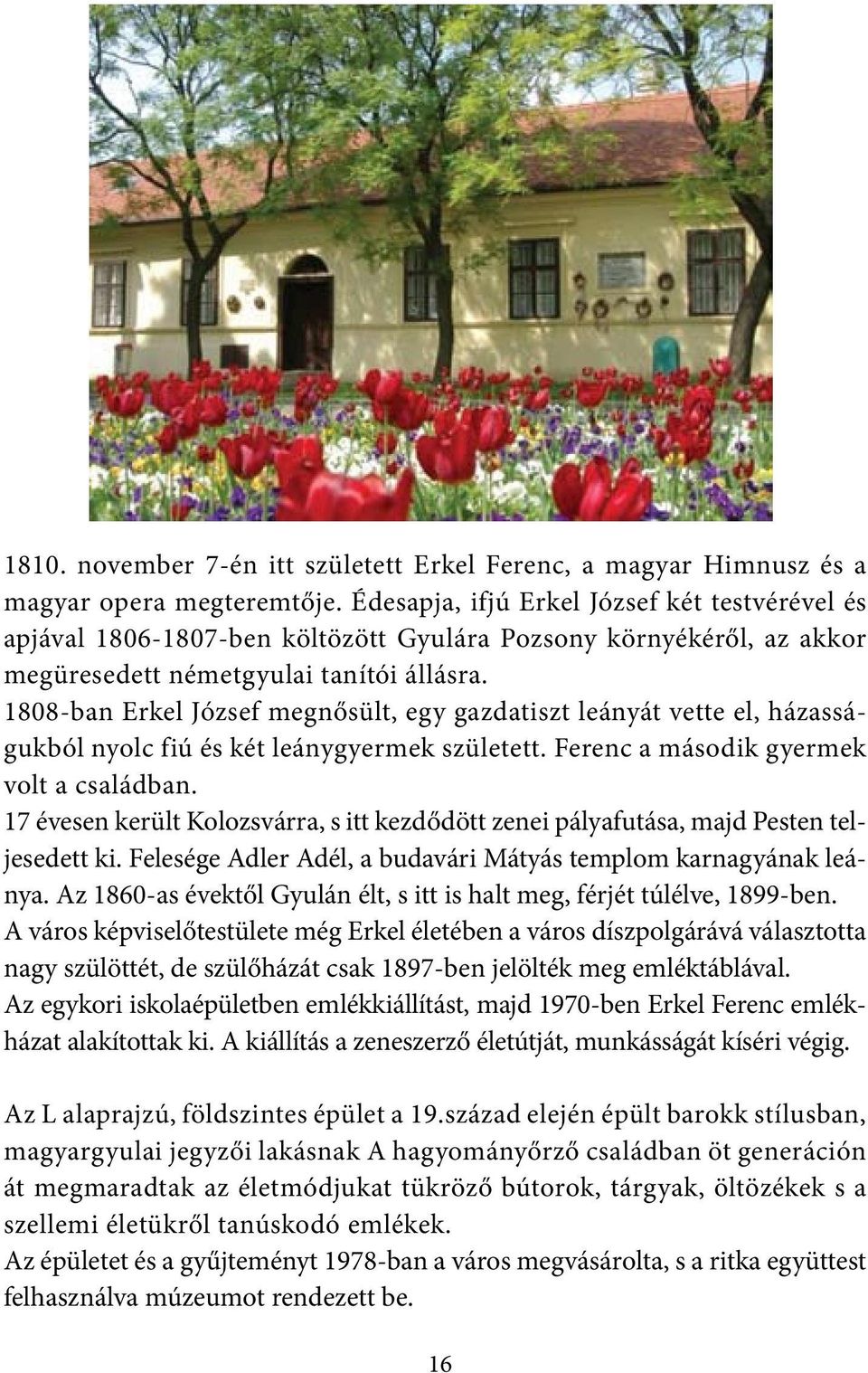 1808-ban Erkel József megnősült, egy gazdatiszt leányát vette el, házasságukból nyolc fiú és két leánygyermek született. Ferenc a második gyermek volt a családban.