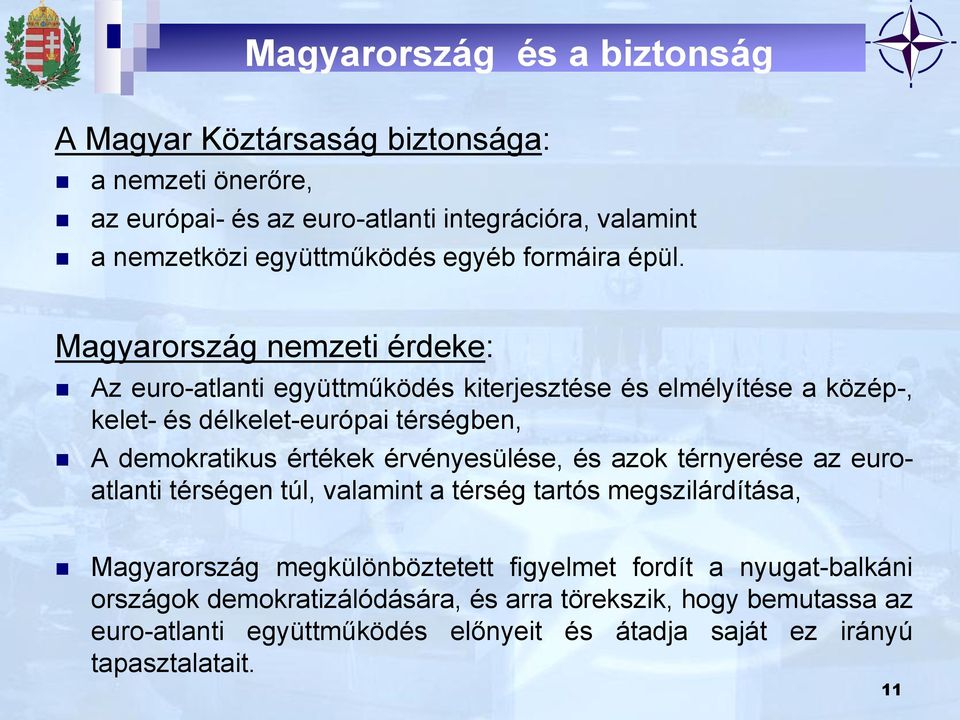 Magyarország nemzeti érdeke: Az euro-atlanti együttműködés kiterjesztése és elmélyítése a közép-, kelet- és délkelet-európai térségben, A demokratikus értékek