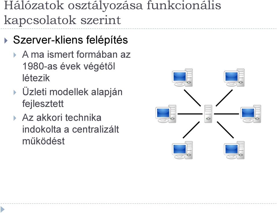 1980-as évek végétől létezik Üzleti modellek alapján