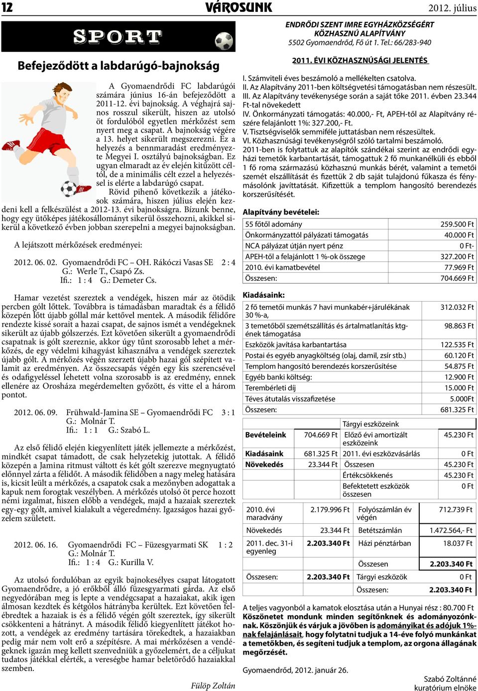 A véghajrá sajnos rosszul sikerült, hiszen az utolsó öt fordulóból egyetlen mérkőzést sem nyert meg a csapat. A bajnokság végére a 13. helyet sikerült megszerezni.