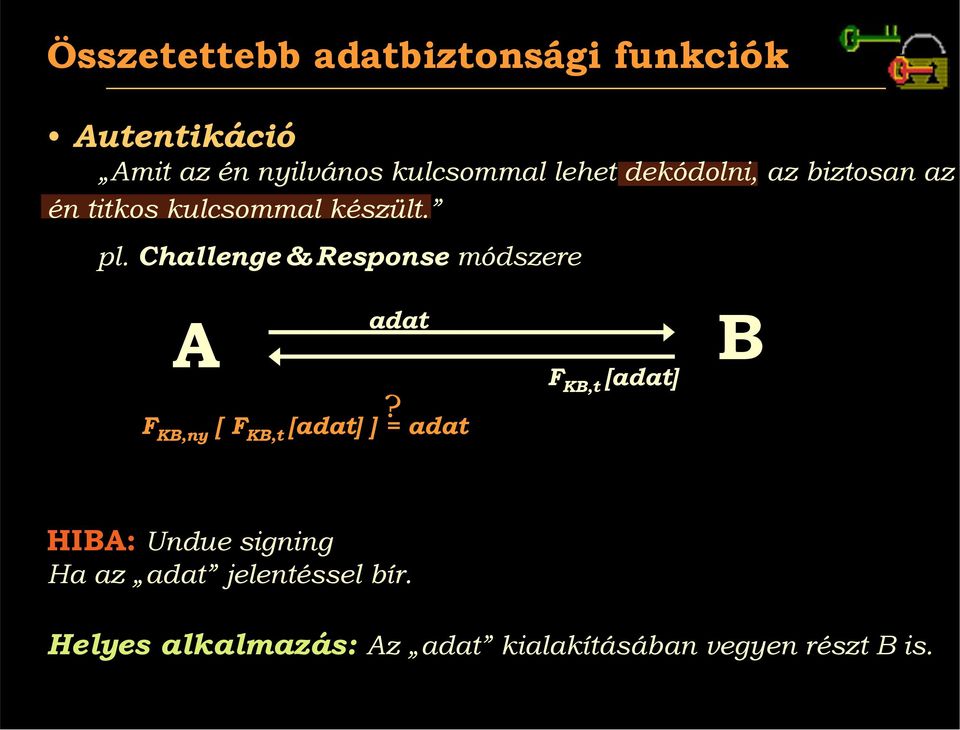 Challenge & Response módszere A adat?