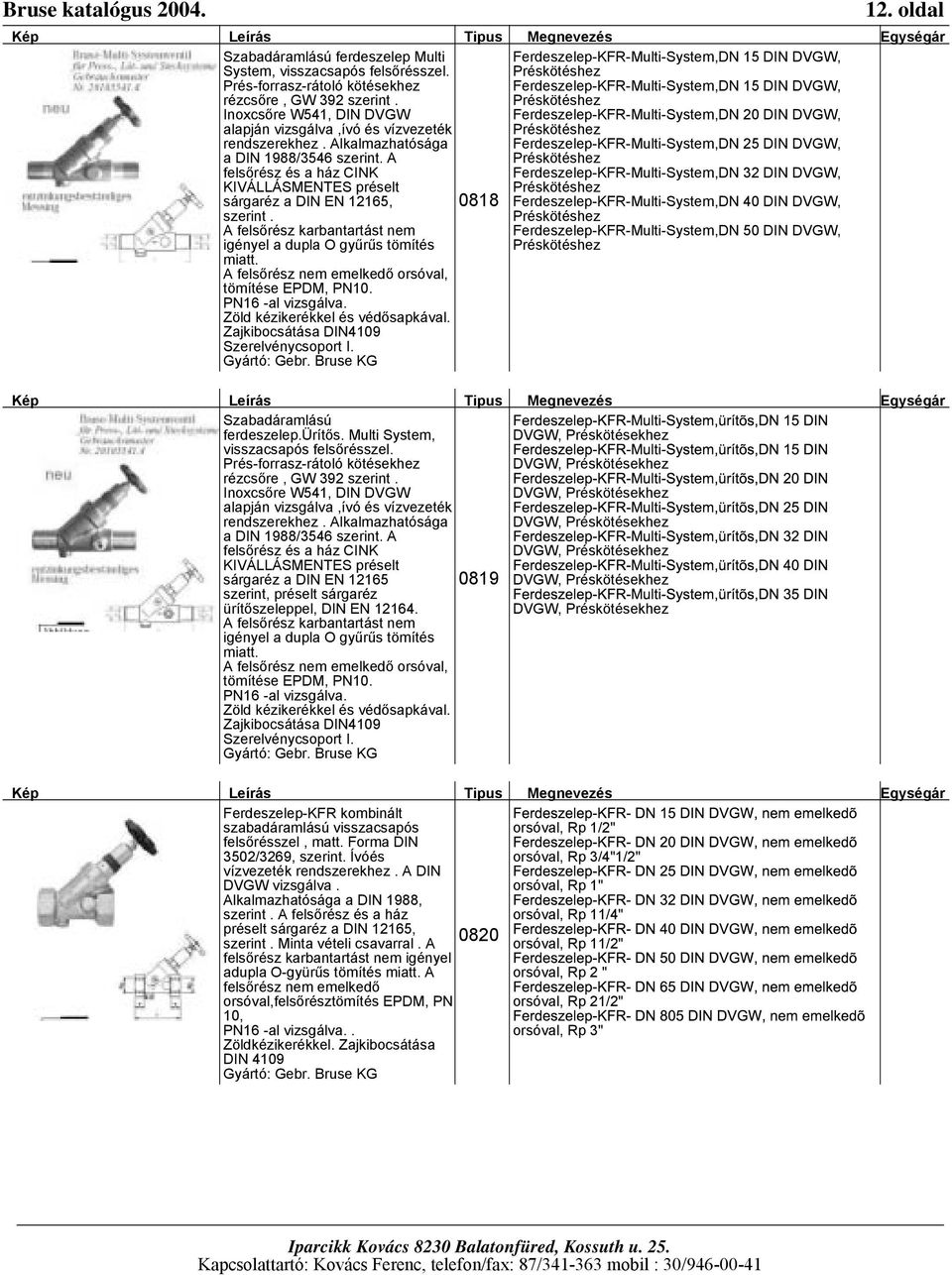 A felsőrész és a ház CINK Ferdeszelep-KFR-Multi-System,DN 15 DIN DVGW, Préskötéshez Ferdeszelep-KFR-Multi-System,DN 15 DIN DVGW, Préskötéshez Ferdeszelep-KFR-Multi-System,DN 20 DIN DVGW, Préskötéshez