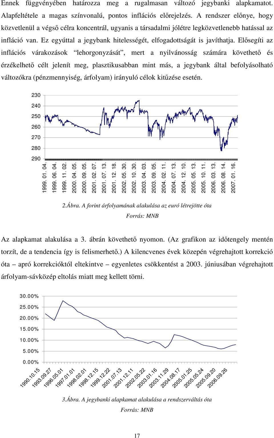 Elısegíti az inflációs várakozások lehorgonyzását, mert a nyilvánosság számára követhetı és érzékelhetı célt jelenít meg, plasztikusabban mint más, a jegybank által befolyásolható változókra