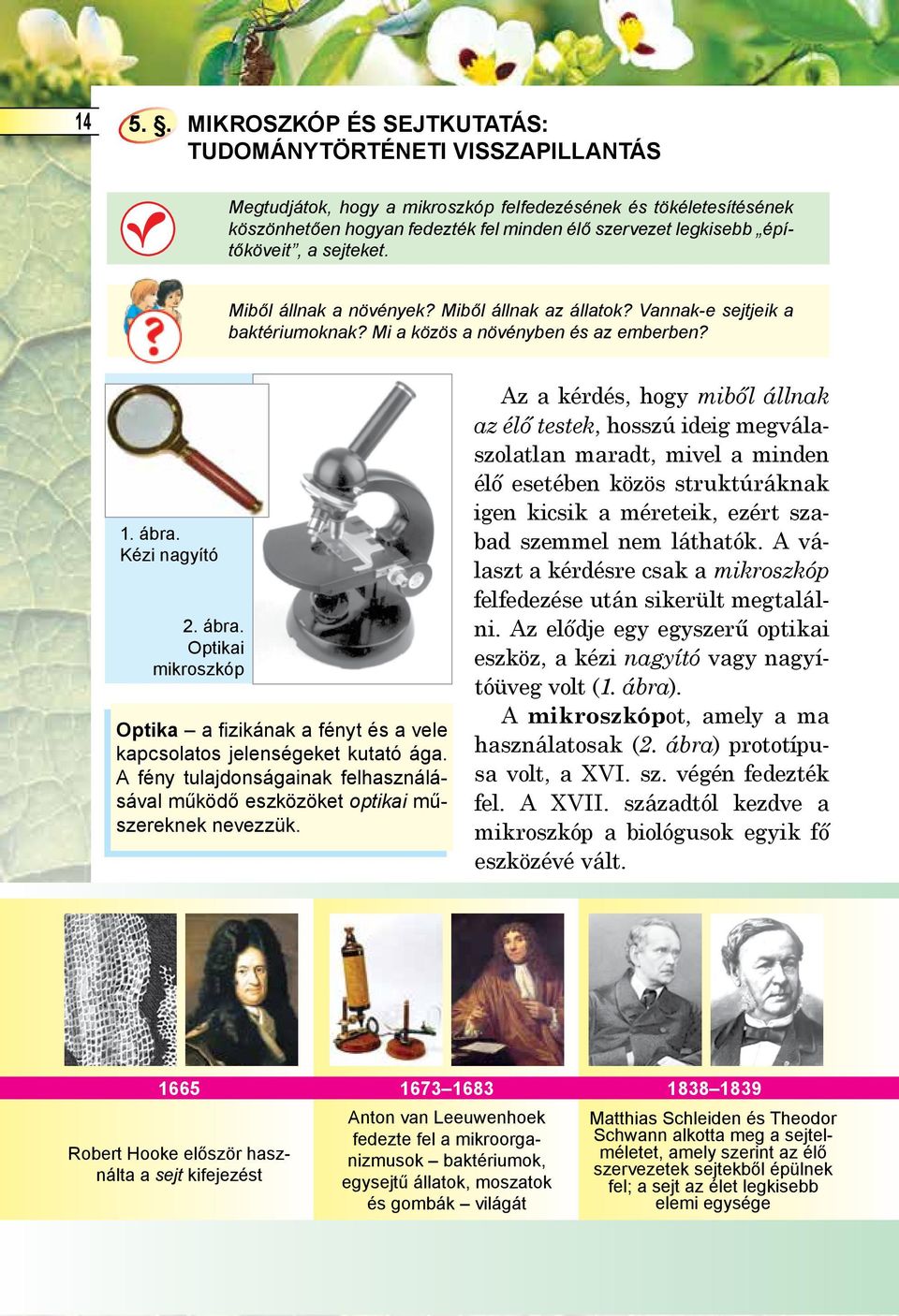 Kézi nagyító 2. ábra. Optikai mikroszkóp Optika a fizikának a fényt és a vele kapcsolatos jelenségeket kutató ága.