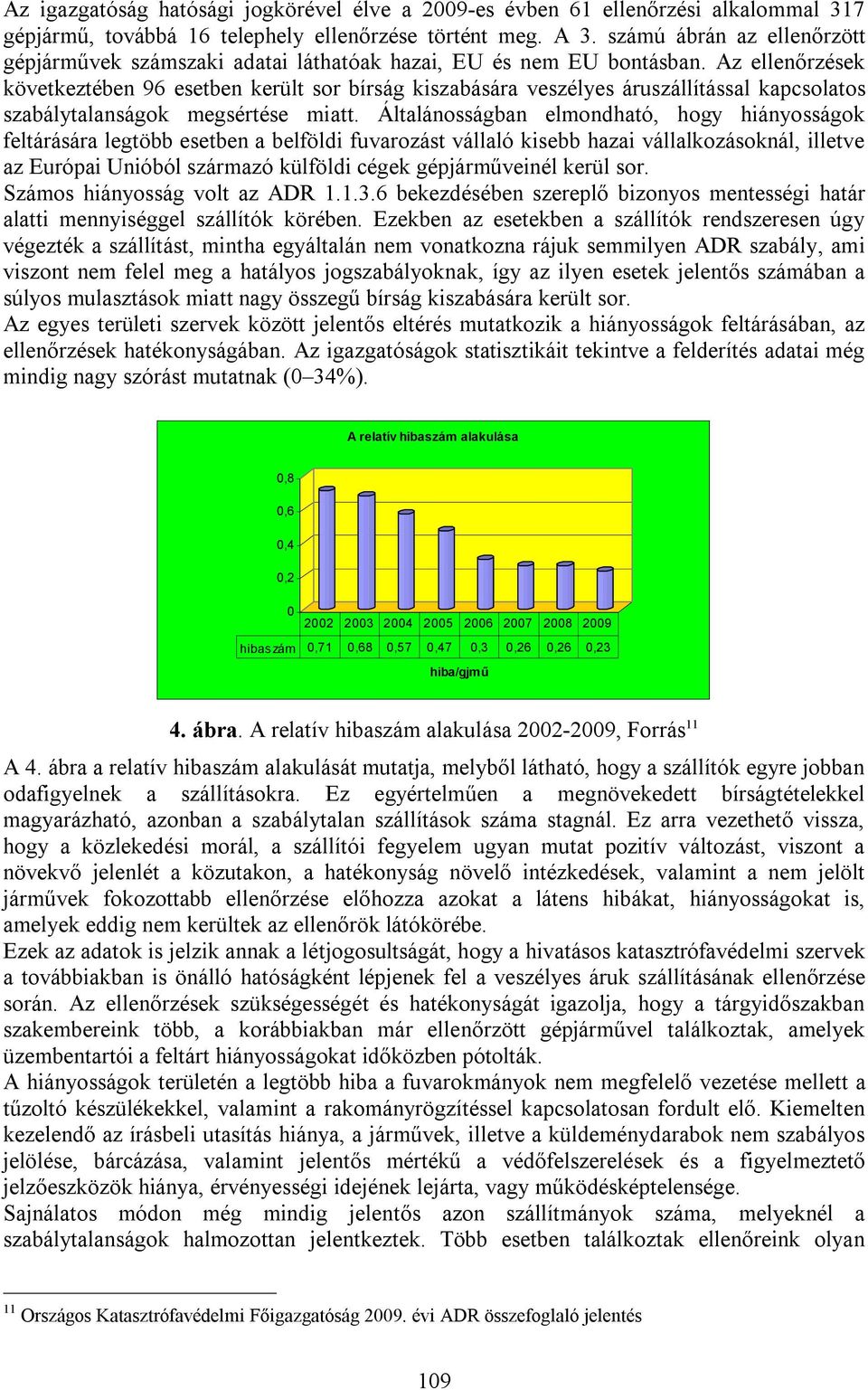 Az ellenőrzések következtében 96 esetben került sor bírság kiszabására veszélyes áruszállítással kapcsolatos szabálytalanságok megsértése miatt.