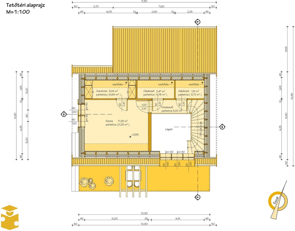 zés Gépészet 2,47 m 2 parketta ( 4,78 m 2 ) pm Gépészet 1,91 m 2 parketta ( 3,72 m 2 ) Közleked!