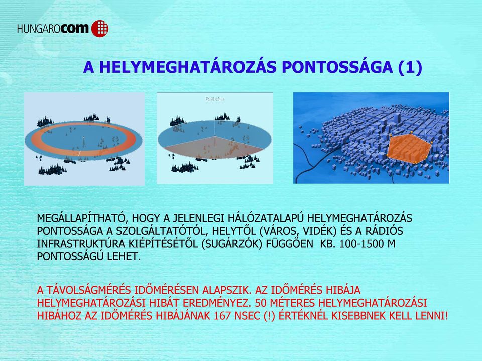 100-1500 M PONTOSSÁGÚ LEHET. A TÁVOLSÁGMÉRÉS IDŐMÉRÉSEN ALAPSZIK.