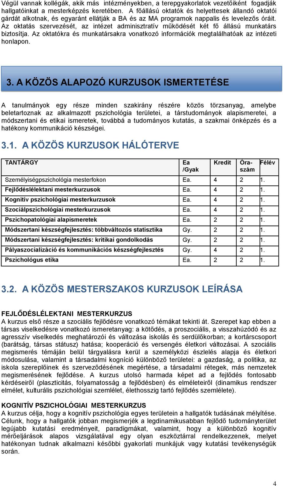 Az oktatás szervezését, az intézet adminisztratív működését két fő állású munkatárs biztosítja. Az oktatókra és munkatársakra vonatkozó információk megtalálhatóak az intézeti honlapon. 3.