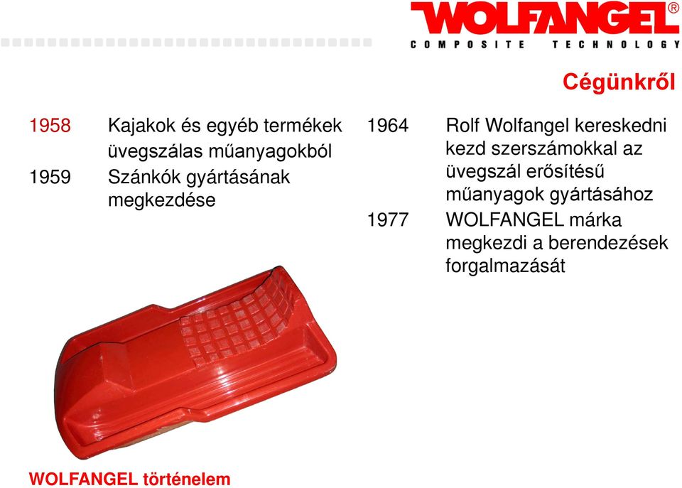 kezd szerszámokkal az üvegszál erősítésű műanyagok gyártásához 1977